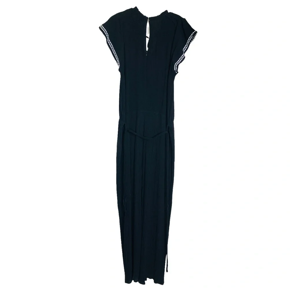 CeCe Crinkle Rayon Jumpsuit 1X Black 3135 - Picture 2 of 11
